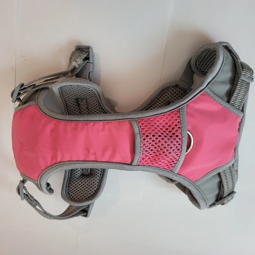Quality Dog Harness Pet Pink Grey Adjustable Reflective Mesh Padded Vest M L‎